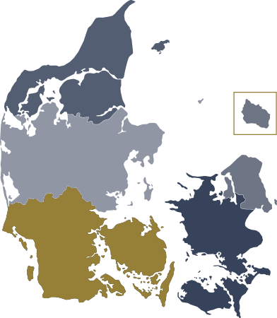 Danrmarkskort Regionsyd
