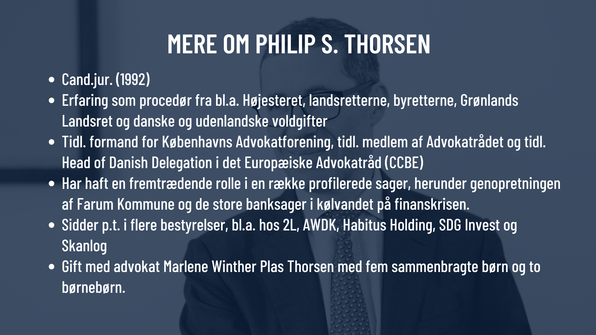Philip S. Thorsen Fakta CV